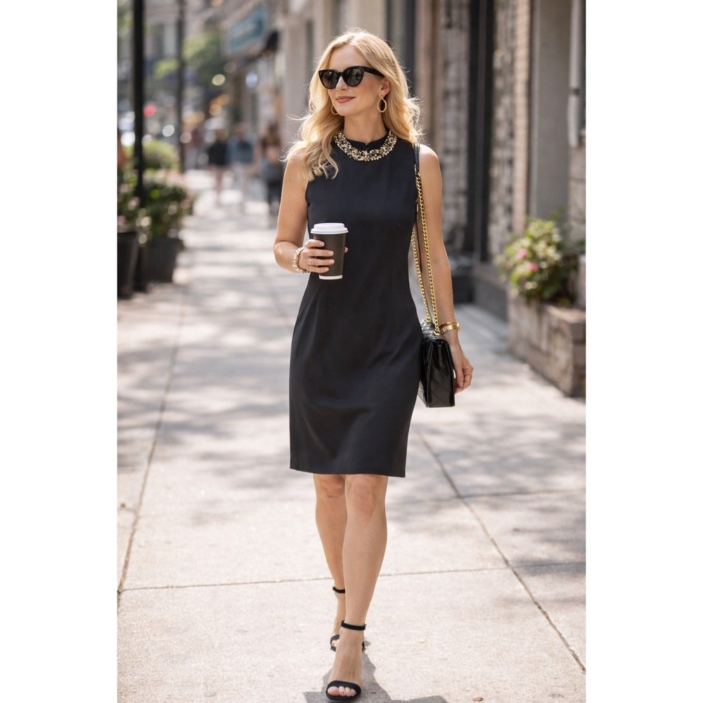 Ann Taylor Black Embellished Sleeveless Dress‎ | Size 0 | NWT